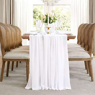 Warm Home Designs Chiffon Bed Canopy Curtains - White Pair