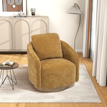 RuiSiSi 30.3" W Swivel Accent Barrel Chair and Comfy Round Accent Single Sofa Chair, 360 Degree Club...