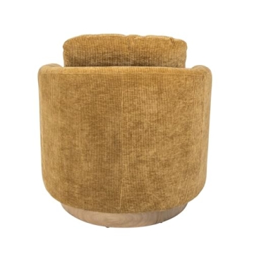 RuiSiSi 30.3" W Swivel Accent Barrel Chair and Comfy Round Accent Single Sofa Chair, 360 Degree Club Chair, Lounge Armchair for Living Room Bedroom Nursery (Mustard)