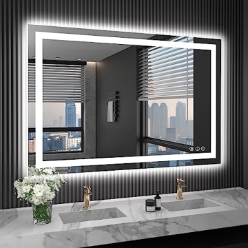 LOAAO 48X36 LED Bathroom Mirror with Multi-Function Lighting