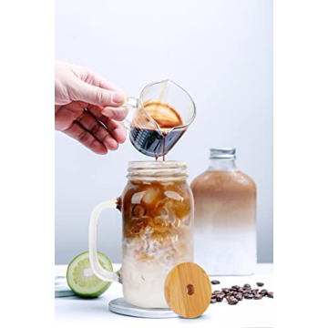 Stylish 24 oz ANOTION Mason Jar with Lid and Straw