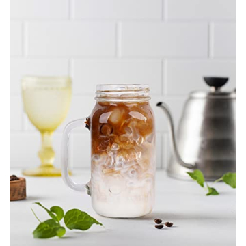 Stylish 24 oz ANOTION Mason Jar with Lid and Straw