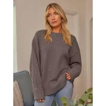 LILLUSORY Oversized Sweater Womens 2024 Fall Fashion Outfits Pullover Long Tunic Old Money Winter Clothes Cute Crewneck Trendy Knit Chunky Warm Knitted Top