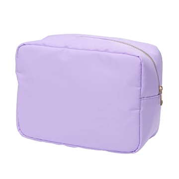 Kaymey Extral Large Cosmetic Bag Makeup Pouch Bag Case, Nylon Travel Set Women Girls (Purple,XL)