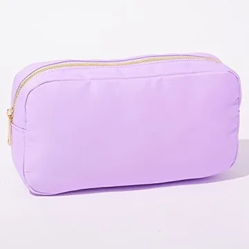 Kaymey Extral Large Cosmetic Bag Makeup Pouch Bag Case, Nylon Travel Set Women Girls (Purple,XL)