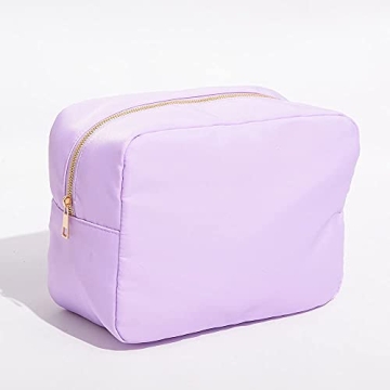 Kaymey Extral Large Cosmetic Bag Makeup Pouch Bag Case, Nylon Travel Set Women Girls (Purple,XL)