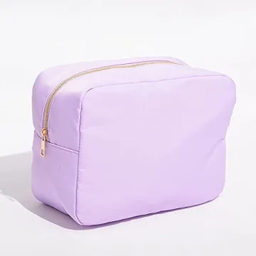 Kaymey Extral Large Cosmetic Bag Makeup Pouch Bag Case, Nylon Travel Set Women Girls (Purple,XL)