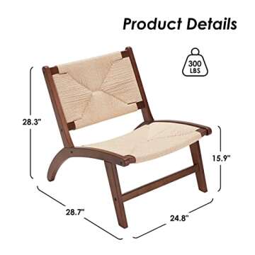 Modern Boho Accent Chairs for Living Room,Mid Century Lounge Chair,Side Chair Indoor Scandinavian Co...