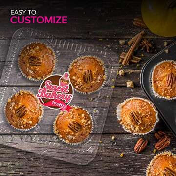 Stock Your Home 4-Compartment Plastic Cupcake Containers Disposable (20 Count) Clear Container with Connected Dome Lid, BPA Free, For Jumbo or Large Sized Cupcakes