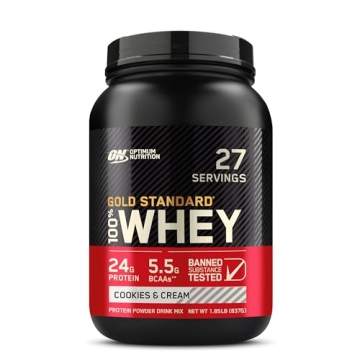 Optimum Nutrition Gold Standard 100% Whey Protein Powder - Cookies & Cream Flavor, 2 Pound