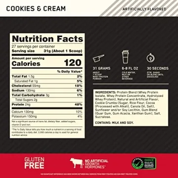 Optimum Nutrition Gold Standard Whey Protein 2lb Cookies & Cream