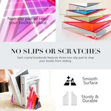 Elegant K9 Crystal Bookends for Decor & Organization