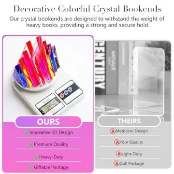 Elegant K9 Crystal Bookends for Decor & Organization