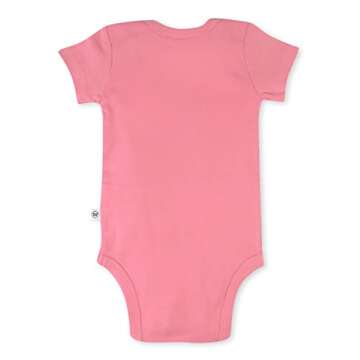 HonestBaby 10-Pack Short Sleeve Bodysuits One-Piece 100% Organic Cotton for Infant Baby Boys, Girls, Unisex, Rainbow Pinks, 3-6 Months