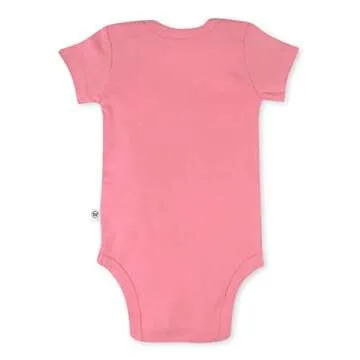 HonestBaby 10-Pack Short Sleeve Bodysuits One-Piece 100% Organic Cotton for Infant Baby Boys, Girls, Unisex, Rainbow Pinks, 3-6 Months