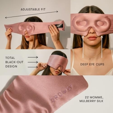 DROWSY Silk Sleep Mask - Lash Protection & Total Blackout