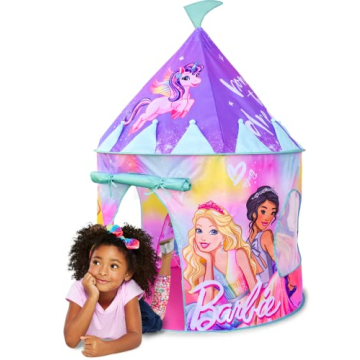 Barbie Pop Up Castle - Dreamtopia Pink Princess Play Tent for Kids | Folds Into Carrying Case - Sunn...
