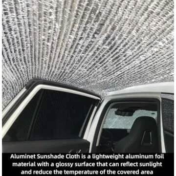 Car Camping Cover Aluminet Sun Shade for Car 75% Heat Reflective Cloth Pet Shade Garden Cover 10'x13'