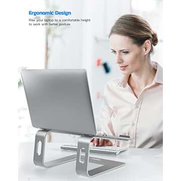 Nulaxy Laptop Stand, Ergonomic Aluminum Laptop Computer Stand, Detachable Laptop Riser Notebook Hold...