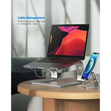 Nulaxy Laptop Stand, Ergonomic Aluminum Laptop Computer Stand, Detachable Laptop Riser Notebook Holder Stand Compatible with MacBook Air Pro, Dell XPS, HP, Lenovo More 10-15.6” Laptops