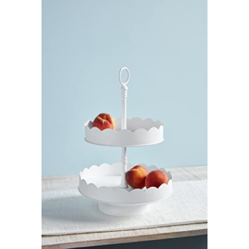 Mud Pie Scalloped Tiered Server for Elegant Entertaining