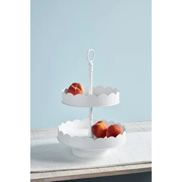 Mud Pie Scalloped Tiered Server for Elegant Entertaining