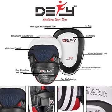 DEFY Gel Padded Punch Mitts for Boxing & Kickboxing Training