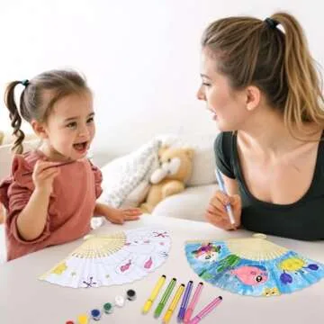 JOHOUSE Foldable Bamboo Fans, 12PCS Eastern Style Handheld Fan Japanese Chinese Fan for DIY Decoration Wedding Dancing Party Favors