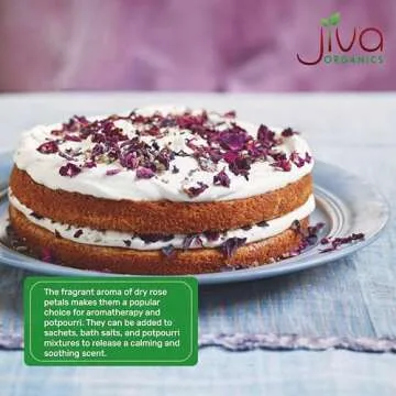 Jiva USDA Organic Dried Red Rose Petals 6 Oz (170g) Large Bag - Food Grade, Edible Flowers - Use in Tea, Baking, Making Rose Water, Crafting, Wedding Confetti