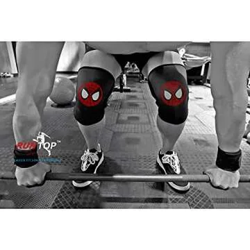 RUNTOP Knee Sleeves(Pair) 7mm Neoprene Knee Pads Brace Cap Support Pain Compression for Squats Cross Fitness Training WODS Weightlifting Powerlifting Kids Men Women Gift(L)