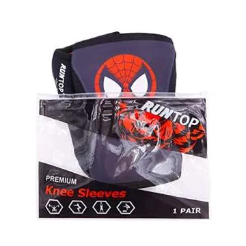 RUNTOP Knee Sleeves(Pair) 7mm Neoprene Knee Pads Brace Cap Support Pain Compression for Squats Cross Fitness Training WODS Weightlifting Powerlifting Kids Men Women Gift(L)