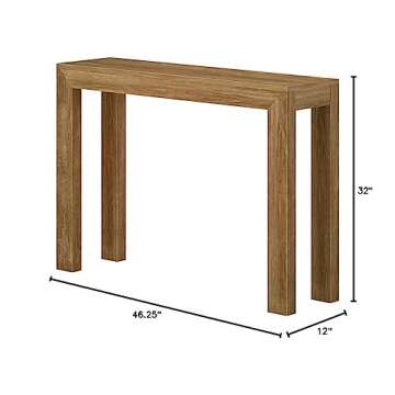 Plank+Beam Modern Solid Wood Console Table, 46.25 Inch, Sofa Table, Narrow Entryway Table for Hallwa...