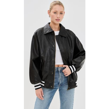Lioness Women's Hailey Bomber Jacket - Stylish Faux Leather