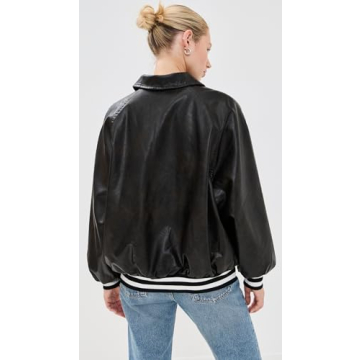 Lioness Women's Hailey Bomber Jacket - Stylish Faux Leather
