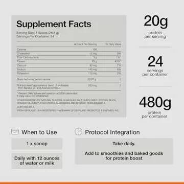 Momentous Essential Grass-Fed Whey Protein Powder - 20g Whey Isolate Protein - NSF Certified, Gluten-Free, 24 Servings for Essential Everyday Use, Vanilla (Package May Vary)