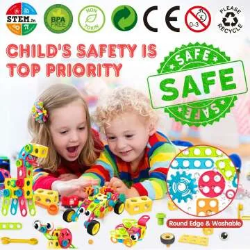 STEM Building Blocks for Kids 3-10 - 195 PCS