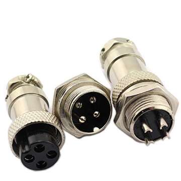 DGZZI 5Pairs GX16 4Pin Male Female Circular Aviation Connector Plug 16MM Wire Panel Metal Connector
