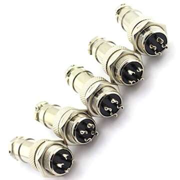 DGZZI 5Pairs GX16 4Pin Male Female Circular Aviation Connector Plug 16MM Wire Panel Metal Connector