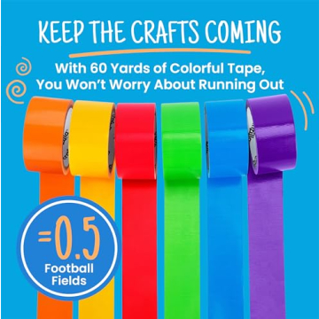 Craftzilla Rainbow Duct Tape Set - 6 Vibrant Rolls - Arts and Crafts