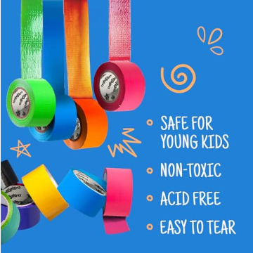 Craftzilla Rainbow Duct Tape Set - 6 Vibrant Rolls - Arts and Crafts