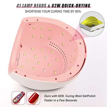 UV Light for Nails, Joytii 82W UV LED Nail Lamp with 3 Timers, Automatic Sensor Nail Dryer for Gel Nail Polish, LCD Display Gel Nail Light, Curing Lamp for Manicure and Pedicure 1