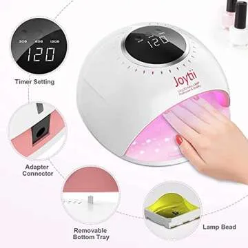 UV Light for Nails, Joytii 82W UV LED Nail Lamp with 3 Timers, Automatic Sensor Nail Dryer for Gel Nail Polish, LCD Display Gel Nail Light, Curing Lamp for Manicure and Pedicure 1