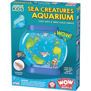 Wow in The World SEA Creatures Aquarium | Hatch & Raise Real Brine Shrimp - STEM Toy for Kids 6+