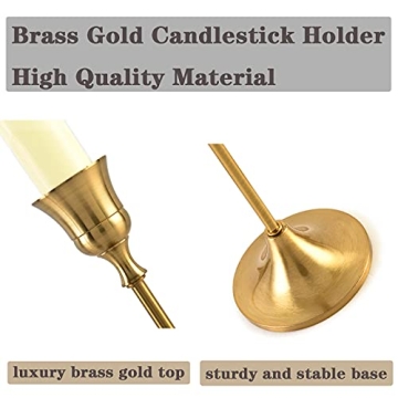 Chic Brass Gold Candlestick Holders - Set of 3 for Decor