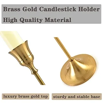 Chic Brass Gold Candlestick Holders - Set of 3 for Decor