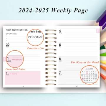 Planner 2024-2025 Daily Weekly and Monthly - Academic Year Planner July 2024-June 2025 - School Plan...