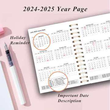 Academic Planner 2024-2025 - Stylish Time Management