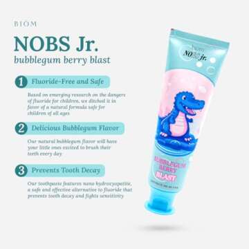NOBS Jr. Kids Nano Hydroxyapatite Toothpaste - Fluoride-Free