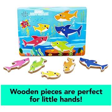 Spin Master Games, Pinkfong Baby Shark Musical Wooden Sound Puzzle, Plays Viral Song, Baby Shark Toddler Toys, for Fans of Baby Shark & Kids Who Love Music, Easter Basket Stuffers, for Ages 2 & Up