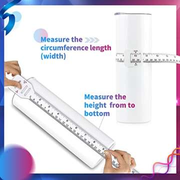 2 Pack Sublimation Blanks Tumblers Width Measurer, Easily Measure The Height and Width of Your Sublimation Tumblers, Use for Heat Press Sublimation Blanks Tumblers Skinny Straight Cup